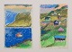 Jörn Stender, 
Danish artist. 
Pastel on 
paper.
Two landscape 
scenes with 
houses from the 
Faroe ...