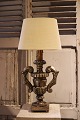 Old French 
table lamp in 
carved wood 
with silver 
coating on the 
front and with 
a very fine ...