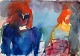 Degett, Karen 
(1954 - 2011) 
Denmark: Two 
women. 
Watercolor. 
Unsigned. 25 x 
34 ...