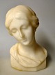 Kochendörfer, 
Fritz (1871 - 
1942) Germany: 
Female bust. 
Alabaster. 
Signed with a 
brass sign at 
...