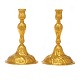 Pair of gilt 
Rococo style 
bronze 
candlesticks
H: 21cm