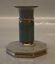 457-3303 RC 
Grey 
candlestick 
with green and 
gold 10.5 cm 
Royal 
Copenhagen 
Crackleware  
Craquelé, ...