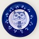 Bjørn Wiinblad, 
The blue 
factory, 
Letterpress 
with cat motif, 
New Year 1960, 
10cm in 
diameter ...