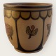 Bornholm 
ceramics, 
Hjorth, Brown 
stoneware, Vase 
with floral 
motif, No. 64, 
9.5cm in 
diameter, ...