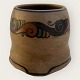 Bornholm 
ceramics, 
Hjorth, Brown 
stoneware, 
Beaker, With 
ornament motif, 
9.5 cm in 
diameter, 8.5 
...