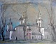 Russian artist, 
20th century: 
Orthodox 
Church. Pastel 
and gouache on 
paper. Signed: 
1993 H. ...