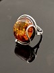 Sterling silver 
ring size 57-58 
with amber 2.1 
x 1.8 cm item 
no. 573960