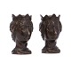 Pair of 18th 
century bronze 
Janus heads
H: 14cm