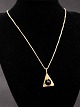 8 carat gold 
pendant 3 x 1.8 
cm. with 
amethyst and 8 
carat chain 41 
cm. goldsmith 
Herman ...