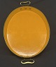 Length 54 cm. 
with handle.
Width 36 cm.
Oval tray in 
metal with 
original yellow 
paint and ...