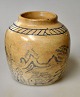 Chinese bojan, 
19th century. 
Bright 
stoneware with 
hand-painted 
decorations of 
landscapes and 
...