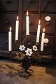 French 19th 
century church 
candlestick in 
bronze with 
space for 5 
candles and 
decorated with 
3 ...