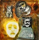 Degett, Karen 
(1954 - 2011) 
Denmark, 
Composition 
with masks. 
Watercolor and 
print on paper. 
...