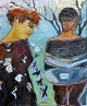 Degett, Karen 
(1954 - 2011) 
Denmark: A 
couple in the 
garden. Acrylic 
on canvas. 
Unsigned. 60 x 
...
