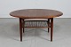 Danish Modern 
Large round 
coffee table of 
teak with shelf 

of plaited 
cane. Made in 
the ...