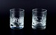 Holmegaard, two 
whiskey glasses 
in clear art 
...