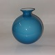 Ball round 
blue/white 
Carnaby glass 
vase from 
Kastrup/Holmegaard 
Glaswork. H. 
13.5 cm. In ...