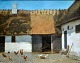 Danish artist 
(19th century): 
Chickens in a 
farm. Oil on 
canvas. Signed. 
LM. 33 x 41 ...