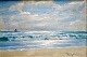 Friis Nybo, 
Poul (1869 - 
1929) Denmark: 
Beach with 
surf. Oil on 
canvas. Signed 
Friis Nyeboe. 
28 ...