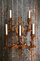 Old French wall 
candlestick in 
gilded metal 
and candle 
holder in 
gilded wood 
with room for 5 
...