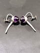 Bent K sterling 
silver ear ring 
L. 3.3 cm. with 
amethyst 1 cm. 
stamped Bent K 
Denmark subject 
...