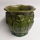 Søholm potteey 
factory: Green 
glazed 
flowerpot hider 
with decoration 
of owls around 
the jar / ...