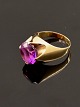 14 carat gold 
ring size 58 
with amethyst 
D. 0.7 cm. 
stamped GIFA 
585 item no 
582466