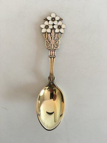 A. Michelsen Christmas Spoon 1929 Gilded Sterling Silver with Enamel