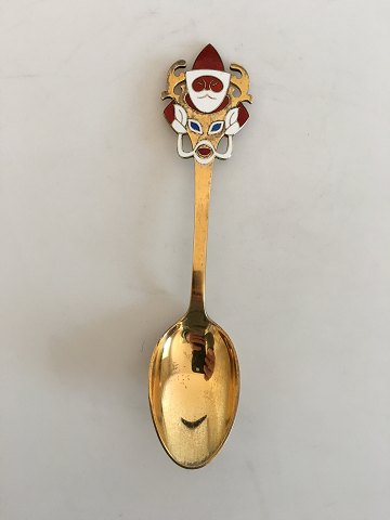 A. Michelsen Christmas Spoon 1952 Gilded Sterling Silver with Enamel
