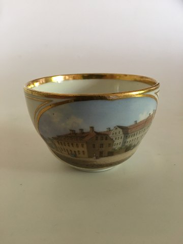 Royal Copenhagen Early Cup from 1860s with motif of a building