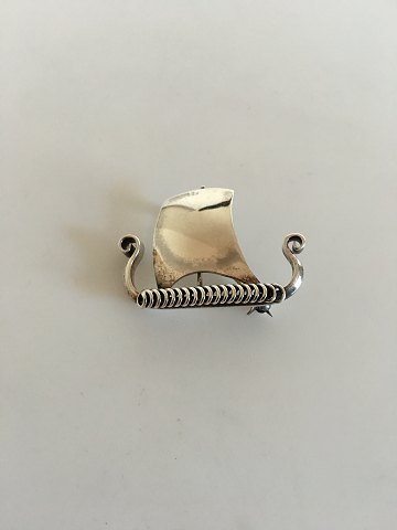 Anton Michelsen Sterling Silver Brooch Viking Ship