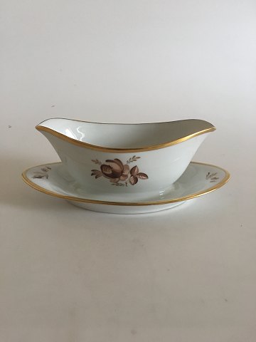 Royal Copenhagen RC Brown Rose Gravy Boat No 688/9344