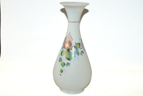 1800 Century Opaline vase, painted with flowers