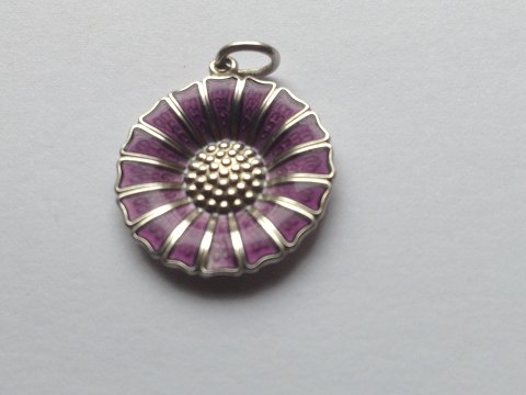 Georg Jensen Sterling Silver Marguerite Pendant Purple