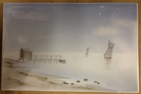 B&G plaque with beach scene - Late 19th. century