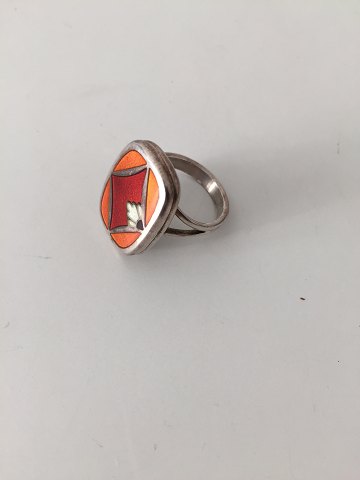 Georg Jensen Naja Salto Sterling Silver Enamel Ring No 602