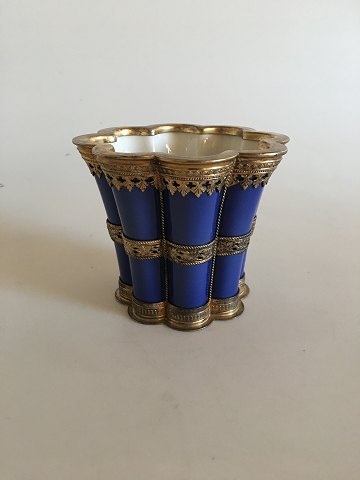 Royal Copenhagen Large Margrethe Cup with Sterling Silver mounting by Anton 
Michelsen