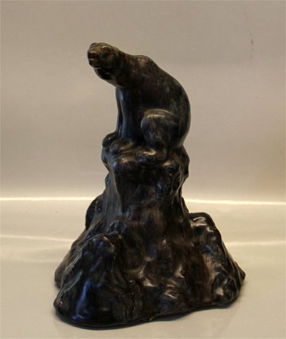 Polar Bear on Rock 28 cm  Danish Art Pottery Soren Kongstrand