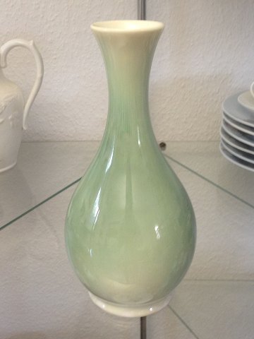 Royal Copenhagen Art Nouveau Crystalline Vase in green by Valdemar Engelhardt