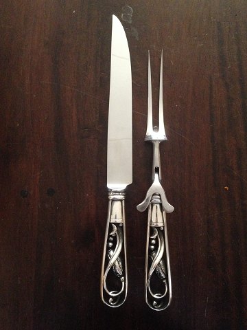 Georg Jensen Blossom Sterling Silver Carving Set Knife and fork