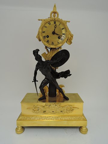 Bronze clock with warrior 
French 
