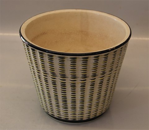 Aluminia Copenhagen Faience
 1557 Aluminia Veronica Flower pot 14 x 17 cm I green/brown ca 1956