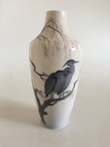 Royal Copenhagen Art Nouveau vase ith Herons No 1669/231