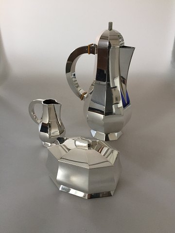 Wiwen Nilsson Sterling Silver Coffee Set with Coffee Pot, Creamer and Sugar Bowl