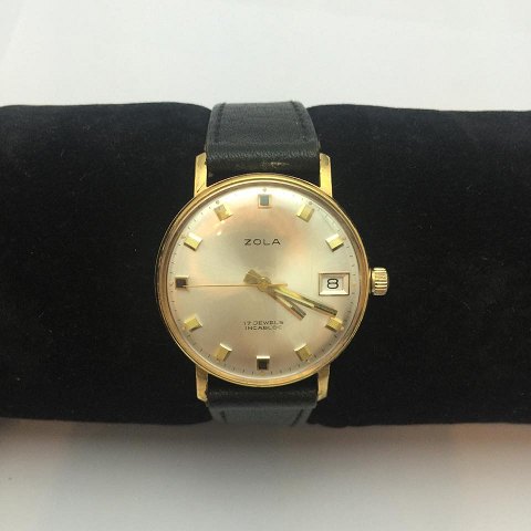 Zola watch, gold-plated steel, manual winding