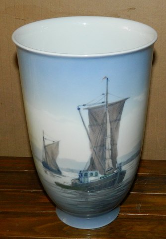 Royal. vase with coastal scene and fishing boats