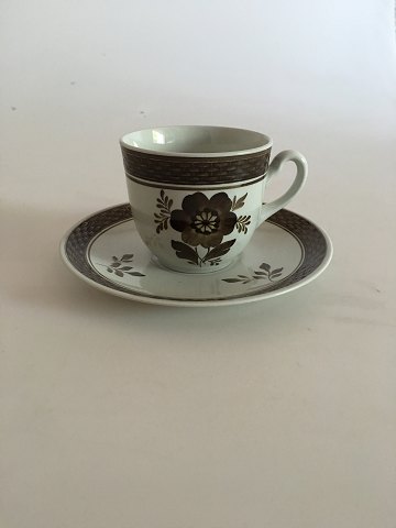 Royal Copenhagen Brown Tranquebar Coffee Cup and Saucer No 956