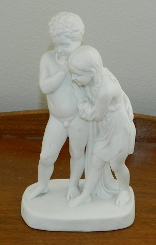 B&G figure in biscuit of two children