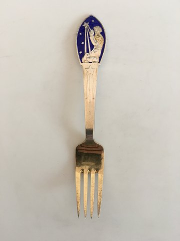 A. Michelsen Christmas Fork 1935 Gilded Sterling Silver with Enamel