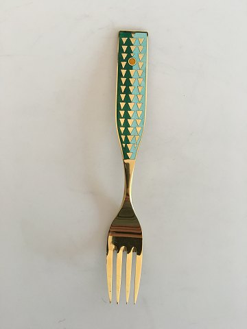 A. Michelsen Christmas Fork 1960 Gilded Sterling Silver with Enamel